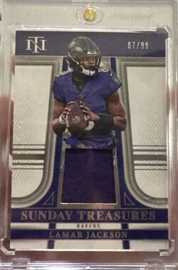 2023 National Treasures LAMAR JACKSON 07/99 INSANE Sunday Treasures Ravens